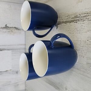 Stone + Lain blue cream porcelain coffee mugs set of 3